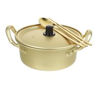 Aluminium Marmite de Nouilles Coréennes à Double Poignée 20 CM | Surface Polie Lisse, Cuisson sur Réchaud, pour Ramen Instantanés, Plats Secs, Maison ou Camping