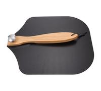 Aluminium Pelle à Pizza Maison Manche en Bois Pliable | Rangement Facile, Légère et Surface Lisse, pour Pizzerias et Cuisines, Noir, Maniement Sûr