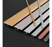 Aluminium Profil Transition T Moulage 3 Pièces, Bande De Séparation De Sol, Bande De Seuil Pour Couvrir Les Espaces Entre Les Sols En Bois, Les Carreaux(Gold,3.3 * 270cm/3 * 90cm)