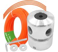 Aluminium Tête Debroussailleuse Universelle M8 M10 avec 2,4mm x 15m Fil Coupe Bordure Nylon