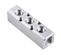 Aluminum Air Manifold Block G1/4 4-Way Splitter(3 Way) | aluminum alloy, oxidation resistant, high hardness, 4-way split, G1/4 thread standard