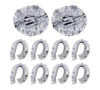 Aluminum Foil Insulated Lids Reusable 10 Pieces Elastic Universal Food Bags Adjustable Storage Fit Plate Bowl Pot Heat Retaining Dust Proof Odor Seal High Temp Microwave Oven Dishwasher Safe Leftovers