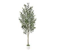 Alupssuc Olivier Artificiel 150cm, Arbre Artificielle Interieur Exterieur | Réaliste, Nécessite peu d'entretien, en Pot Blanc, Branches Flexibles, Décoration pour la maison/salon/chambre/bureau/jardin