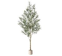 Alupssuc Olivier Artificiel 180cm, Arbre Artificielle Interieur Exterieur | Réaliste, Nécessite peu d'entretien, en Pot Blanc, Branches Flexibles, Décoration pour la maison/salon/chambre/bureau/jardin
