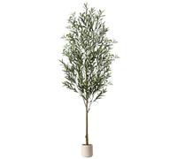 Alupssuc Olivier Artificiel 210cm, Arbre Artificielle Interieur Exterieur | Réaliste, Nécessite peu d'entretien, en Pot Blanc, Branches Flexibles, Décoration pour la maison/salon/chambre/bureau/jardin