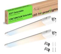 ALUSSO Lot de 2 Réglette LED 60 cm,3CCT Lumen réglables Tubes pour bureau | AC 220-240V,3000K/4000K/6500K,1320LM/1980LM/2640LM réglables,10 lampes en série,neon led pour garage,Cave,entrepôt, atelier