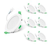ALUSSO Spot LED Encastrable 7W 230V Dimmable, 3000K 4000K 6500K Couleur Réglable Spot Salle de Bain IP65, Extra Plat 29mm Spot Plafond, Lot de 6, Rond Blanc