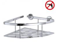 Aluxx Panier d'angle avec plateau en aluminium chromé inoxydable, pose facile sans perçage (40203-00000-00)