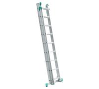 ALVE Aluminium Echelle coulissante extensible 3 plans Gris 9 marches