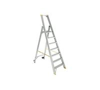 ALVE FORTE Escabeau en aluminium avec roulettes 7 marches