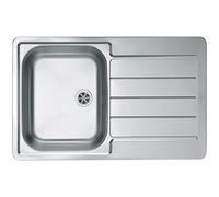 Alveus 1065686 Évier encastrable en Acier Inoxydable 18/10, Dimensions : 79 x 50 cm, TT réversible, avec égouttoir, Type : Line 80-FI 60