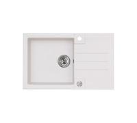 Alveus 1090944 Évier encastrable Rock 130 en algranit Blanc Arctique 78 x 48 cm TT réversible, 78