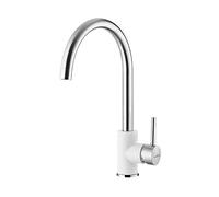 Alveus 2090312/1129025 Elza Robinet d'évier de Cuisine, Blanc/Acier brossé