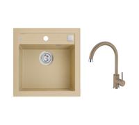 Alveus - Ensemble évier Formic 20 et mélangeur Kati, avec vidange, beige SETA25895