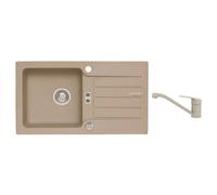 Alveus - Ensemble évier Niagara 30 et mélangeur Clara, avec vidange, beige SETA25914