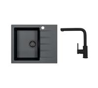 Alveus - Ensemble lavabo Cadit 10 et robinet Zeos-P, deep black SETA25622