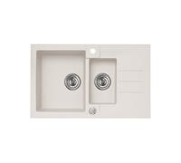 alveus Évier encastrable Rock 70, TT, 1 pièce, 78 x 48 cm, Arctic de Blanc, réversible 1090952