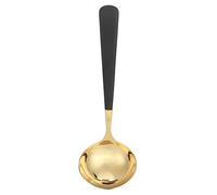 Alvinlite Louche à Soupe cuillère en Acier Inoxydable approfondir cuillère Ronde Outil de Cuisine Or Noir Cuillère