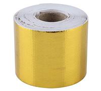 Alvinlite Ruban Adhésif, 1 Rouleau De Ruban Adhésif en Aluminium Doré pour Voiture, Ruban Adhésif Réfléchissant pour Bouclier Thermique pour Isolation De Tuyau De Conduit HVAC(金色10M*5Cm)