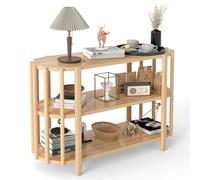 Alvinlite Table basse ovale à 3 niveaux, table avec espace de rangement, 110 x 38 x 75 cm, table de salon pour canapé, table de canapé moderne et élégante pour chambre à coucher