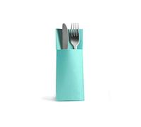 Alvotex Airlaid Lot de 50 Serviettes à Couverts, Aspect Tissu, jetables, de qualité supérieure, Bleu Menthe, 32 x 40 cm