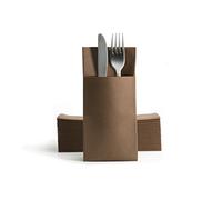 Alvotex Chic Airlaid Lot de 50 Serviettes à Couverts, jetables, Aspect Tissu, 39 x 40 cm, Marron
