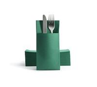 Alvotex Chic Airlaid Lot de 50 Serviettes à Couverts, jetables, Aspect Tissu, 39 x 40 cm, Vert