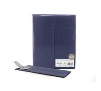 Alvotex Chic Airlaid Lot de 50 Serviettes de Table jetables 1/8 Plis semblables à du Tissu, 32 x 40 cm, Bleu foncé