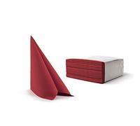 Alvotex Chic Airlaid Lot de 50 Serviettes en Tissu de qualité supérieure Bordeaux 40 x 40 cm