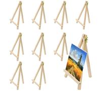 alwaiiz 10 Pièces Petit Chevalet(19x11cm), Triangle est Pliable Mini Chevalet en Bois, Chevalets de Table Pour la Présentation de Travaux de Peinture, Photos, Cartes et Cartes de Visite