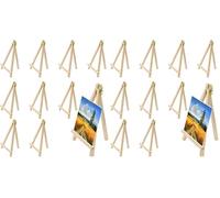 alwaiiz 10 Pièces Petit Chevalet(19x11cm), Triangle est Pliable Mini Chevalet en Bois, Chevalets de Table Pour la Présentation de Travaux de Peinture, Photos, Cartes et Cartes de Visite (Lot de 2)