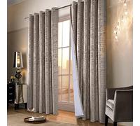always4u Lot de 2 Rideaux 100% occultants en Velours Doux pour Chambre à Coucher et Salon, Panneaux à imprimé en Feuille dorée, économie d'énergie, 241,3 cm de Long, Champagne