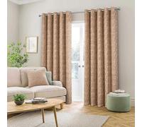 always4u Lot de 2 Rideaux 100% occultants, Rideau Thermique de Style Campagne Anti-Froid, Rideaux en Lin mélangé texturé à œillets pour Chambre à Coucher, Salon, Beige Biscotti, 140x245 cm