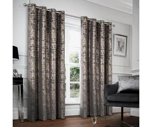 always4u Rideaux Occultant Thermique à œillets,100% Opaques en Velours Brillant élégant à Impression dorée pour Chambre Salon,Gris Anthracite Lot de 2 140×260cm