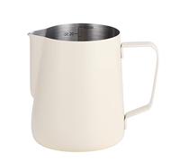 ALXBSONE Pichet à mousse de lait, 600 ml, tasse à café en acier inoxydable 304 épaissie, tasse à café pour faire mousser le lait, pot à vapeur pour expresso (blanc, 600 ml)