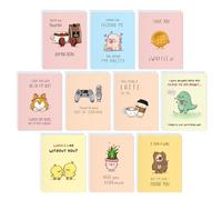 ALY LOU Lot de 10 cartes amusantes et mignonnes pour toutes les occasions, cartes d'anniversaire assorties pour elle, mari, petit ami, épouse, Kawaii Vday