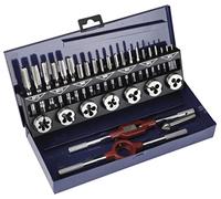 ALYCO 121350 - Juego 31 piezas machos+cojinetes hss con met.