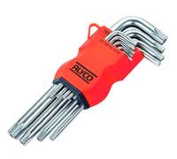 HR 170615 Jeu de 9grandes clés Torx inviolables haute résistance HR Acier chrome-vanadium Support en plastique