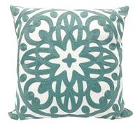 Alysheer Mandala Housse de Coussin décorative 100% Coton Solide brodé pour canapé, Voiture, Salon, Chambre à Coucher, Bureau, Cadeau avec Fermeture éclair Invisible (45 x 45 cm) (Bleu Aqua)
