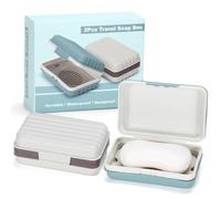Alyvisun 2 Pièces Boîte À Savon De Voyage avec Couvercle, Portable Boîte Savon Voyage avec Fond Surélevé, Étanche Et Anti-Fuite pour Douche, Et Extérieur (Vert + Gris)
