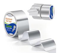Alyvisun 2X10M Ruban Aluminium Auto Adhésive, 50mm Ruban Adhésif Aluminiums Haute Temperature & Etanche Eau, Ruban alu Contre Vapeur pour Tuyauteries