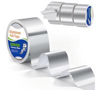 Alyvisun 3X10M Ruban Aluminium Auto Adhésive, 50mm Ruban Adhésif Aluminiums Haute Temperature & Etanche Eau, Ruban alu Contre Vapeur pour Tuyauteries