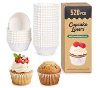 Alyvisun 520 Caissettes cupcakes, caissettes à muffins en papier pour la cuisson, enveloppes pour mini cupcakes, caissettes anti-graisse pour muffins, cupcakes, fairy cakes, fêtes et usage quotidien