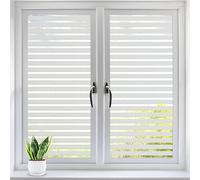 Alyvisun Film Electrostatique Vitre Motif Rayure 44.5x220cm, Autocollant Film Fenetre Anti Regard avec Adhérence Statique Opaque Fenêtre Film pour Vitre Protection UV de Bureau Maison Salle de Bain