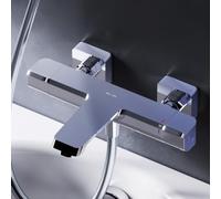 AM.PM Flash FNA50000 - Mitigeur baignoire et mitigeur douche thermostatique avec 2 sorties, Colonnette baignoire, Robinet bain-douche monocommande chromé
