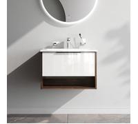 AM.PM Flash MNA-FHX0601WG-WCC0602WG 60 cm 1 tiroir ouvert niche blanc vanité cabinet avec lavabo