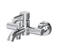 AM.PM FPA10000 - Mitigeur Baignoire Monotrou Brossé et Chromé, Robinet de Baignoire Monocommande pour Salle de Bain, Colonnette Baignoire