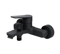 AM.PM Hit FTA10022 - Mitigeur Bain Douche Noir Mat, Mitigeur Baignoire Monotrou avec Bec, Colonnette Baignoire, Robinet Monocommande à Économie d’Eau, Résistant aux Fissures