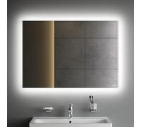 AM.PM Hit - Miroir Salle de Bain LED 100 x 70 cm | Miroir Mural Rectangulaire sans Cadre avec Éclairage | Lumineux Dimmable 3 Couleurs | Capteur sans Contact & Anti-Buée | Lumière Intégrée | Argenté
