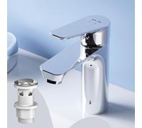 AM.PM robinet de salle de bains avec pop-up vanne de vidange pour lavabo robinet de salle de bains chromé robinet de lavabo avec vidage 1 1/4 pouce vanne en laiton d'écoulement